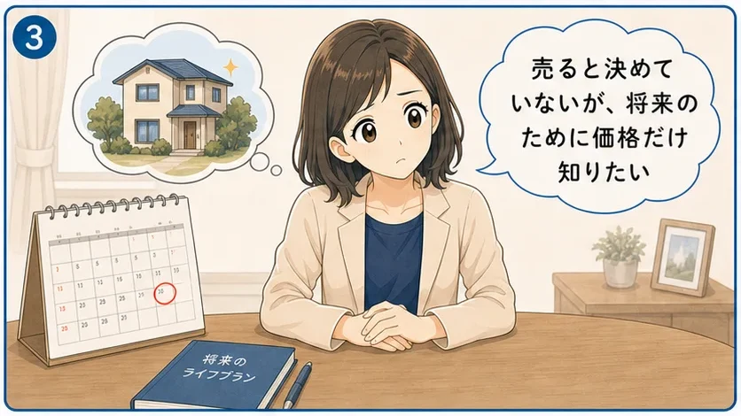 不動産査定に悩む女性の4コマ漫画 3コマ目